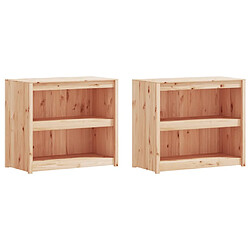 Avis vidaXL Armoires de cuisine d'extérieur 2 pcs bois de pin massif