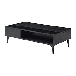 Acheter Vente-Unique Table basse avec plateau relevable et 1 niche en MDF et verre - Noir - SIDELIA