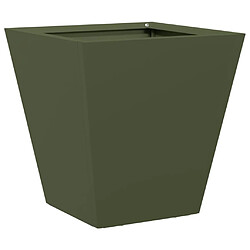 vidaXL Jardinière vert olive 30x30x30 cm acier