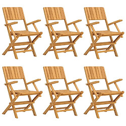 Maison Chic Lot de 6 Chaises de jardin,Fauteuil d'extérieur pliantes 55x61x90 cm bois massif teck -MN18463