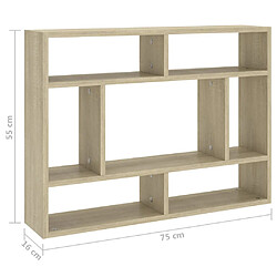 vidaXL Étagère murale Chêne sonoma 75x16x55 cm Bois d'ingénierie pas cher