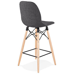 Acheter Alterego Tabouret snack mi-hauteur 'GALACTIK MINI' en tissu gris style scandinave