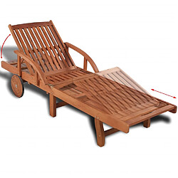 Avis Helloshop26 Transat chaise longue bain de soleil lit de jardin terrasse meuble d'extérieur 200 x 68 x 30- 83 cm bois d'acacia solide 02_0012700