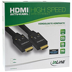 Avis NEDIS Câble HDMI haute vitesse actif InLine® avec Ethernet, 4K2K, M / M, contacts noirs et dorés, 25 m