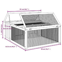 vidaXL Clapier marron 117,5x97x47,5 cm bois pas cher