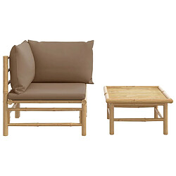 Avis Maison Chic Salon de jardin 2 pcs avec coussins - Table et chaises d'extérieur - Mobilier/Meubles de jardin Moderne taupe bambou -MN22731