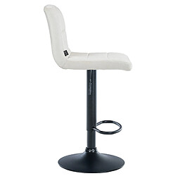 Acheter Decoshop26 Tabouret de bar chaise haute x 1 avec coutures décoratives carrées assise en velours crème pieds en métal noir 10_0005330