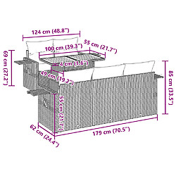 Acheter vidaXL Salon de jardin avec coussins 6 pcs beige résine tressée