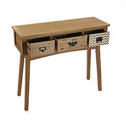 Versa Meuble d'entrée étroit, Table console Pavia 90x30x80,5cm,Bois, Marron