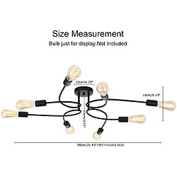 Stoex Suspensions Lustres Créatif Lampe Métal Noir Moderne Lumière 8 E27 pour Salon Re