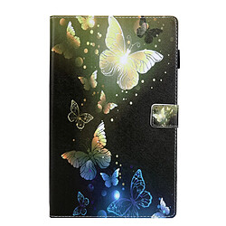 Etui en PU Titulaire de la carte d'impression de motifs antichoc papillon d'or pour votre Samsung Galaxy Tab A7 Lite 8.7 (2021) T220/T225