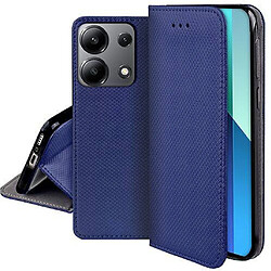 Htdmobiles Housse etui portefeuille avec coque interieure en silicone pour Xiaomi Redmi Note 13 4G + verre trempe - BLEU MAGNET