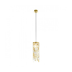 Luminaire Center Suspension design en cristal PRISMA Or 24 Carats 1 ampoule 25W