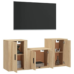 Avis Maison Chic Ensemble de meubles TV 3 pcs pour salon - Chêne sonoma Bois d'ingénierie -MN99427