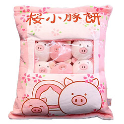 Universal Cochon un sac de 8 collations pudding sac à glissière doux et mignon animal oreiller en peluche poupée jouet dessin animé créatif oreiller en peluche enfant jouet | oreiller de luxe