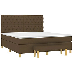 Avis Maison Chic Structures de lit + matelas,Lit à sommier tapissier avec matelas Marron foncé 160x200 cm -MN14028