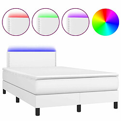 Maison Chic Lit adulte- Lit + matelas + LED,Sommier à lattes de lit matelas LED blanc 120x190 cm similicuir -GKD58882