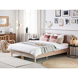 Beliani Lit boxspring en velours beige 180 x 200 cm MARQUISE