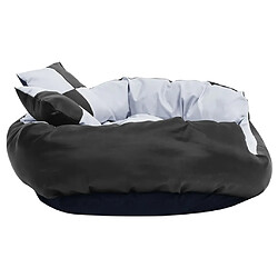 Avis vidaXL Coussin réversible lavable pour chien Gris et noir 85x70x20 cm