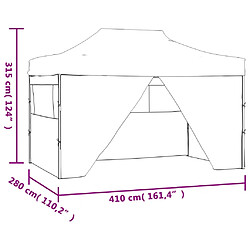 vidaXL Tente de réception pliable avec 4 parois 3x4 m Acier Bleu pas cher