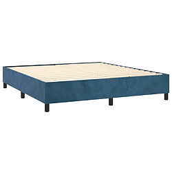 Acheter Maison Chic Lit adulte- Lit + matelas,Sommier à lattes de lit et matelas Bleu foncé 180x200cm Velours -GKD71501