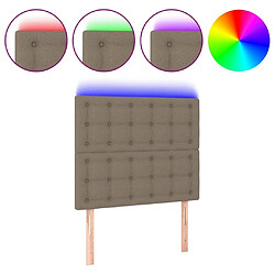 Maison Chic Tête de lit scandinave à LED,meuble de chambre Taupe 80x5x118/128 cm Tissu -MN77657