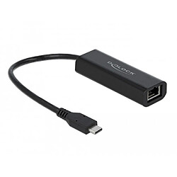 DeLOCK - Netzwerkadapter - USB-C 3,1 Gen 1 / Thunderbolt 3 - 100M/1G/2,5G Gigabit Ethernet - Schwarz (66298)