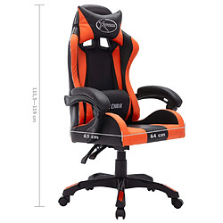 vidaXL Fauteuil de jeux vidéo avec LED RVB Orange et noir Similicuir pas cher