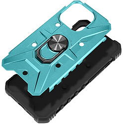 Avizar Coque Bague pour iPhone 15 Pro Bumper Antichoc Série ArmoRing Bump Bleu Clair pas cher