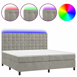 Sommier à lattes,Cadre à lattes de lit pour Adulte matelas et LED Gris clair 200x200 cm -MN66032