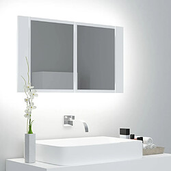 vidaXL Armoire salle de bain à miroir LED Blanc 80x12x45 cm Acrylique