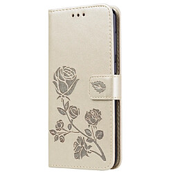 Wewoo Housse Coque Étui en cuir PU à rabat horizontal relief rose pour Huawei Honor 8Cavec support et fentes cartes et portefeuille or