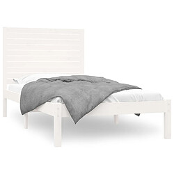 Maison Chic Lit Moderne Chambre - Cadre/structure de lit pour adulte Blanc Bois massif 100x200 cm -MN74018 