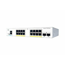 Cisco Systems C1000-16P-E-2G-L Catalyst 1000 16-Port Gigabit PoE+ PoE Budget 120W 2 x 1G SFP Uplinks LAN Base with external power supply