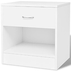 Avis Helloshop26 Table de nuit chevet commode armoire meuble chambre 2 pcs avec tiroir blanc 1402141