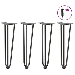 vidaXL Pieds de table en forme d'épingle à cheveux 4 pcs anthracite