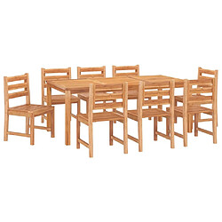 Avis Salle à dîner de jardin 9 pcs,Table et chaise à manger Bois de teck solide -MN71456