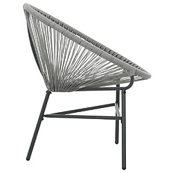 Avis Maison Chic Chaise de jardin - Fauteuil d'extérieur sous forme de lune Résine tressée Gris -MN71321