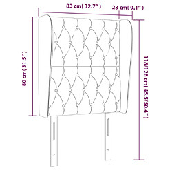 Acheter vidaXL Tête de lit avec oreilles Gris clair 83x23x118/128 cm Tissu