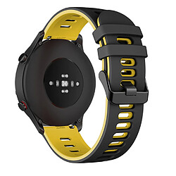 Bracelet en silicone 22mm pour Xiaomi Mi Watch Color - Noir/Jaune