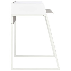 Helloshop26 Bureau table poste de travail meuble d'ordinateur informatique étude 90 x 60 x 88 cm blanc 02_0023531