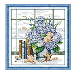 Kit de point de croix estampé et compté pour broderie - Tissu 14CT - Windowsill