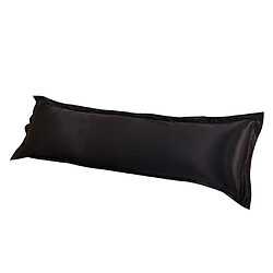 Taie d'oreiller Long corps plein de luxe en soie de luxe noir couverture 48x120cm