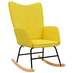 vidaXL Chaise à bascule Jaune moutarde Tissu