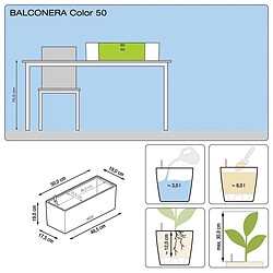 Pot Balconera Color 50 - kit complet, muscade - 50 cm