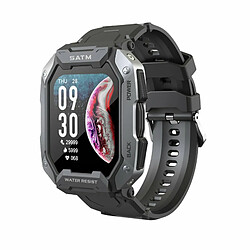 Montre Intelligente Bluetooth 5.0 Extérieur Étanche Moniteur D'Oxygène Sanguin Sport Smartwatch Pour Android Ios Camouflage Noir