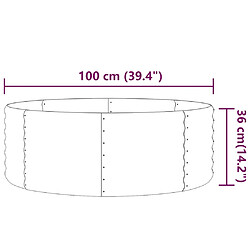 Avis vidaXL Lit surélevé de jardin Acier enduit de poudre 100x100x36cm Vert