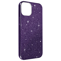 Avizar Coque pour Apple iPhone 14 Paillette Amovible Silicone Semi-rigide violet