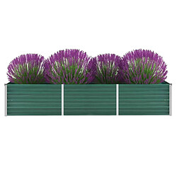 Maison Chic Jardinière,Lit surélevé de jardin - Bac à fleurs - pot de fleur Acier galvanisé 240x80x45 cm Vert -GKD20229