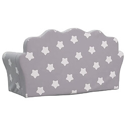 Acheter vidaXL Canapé enfants 2 places gris clair avec étoiles peluche douce